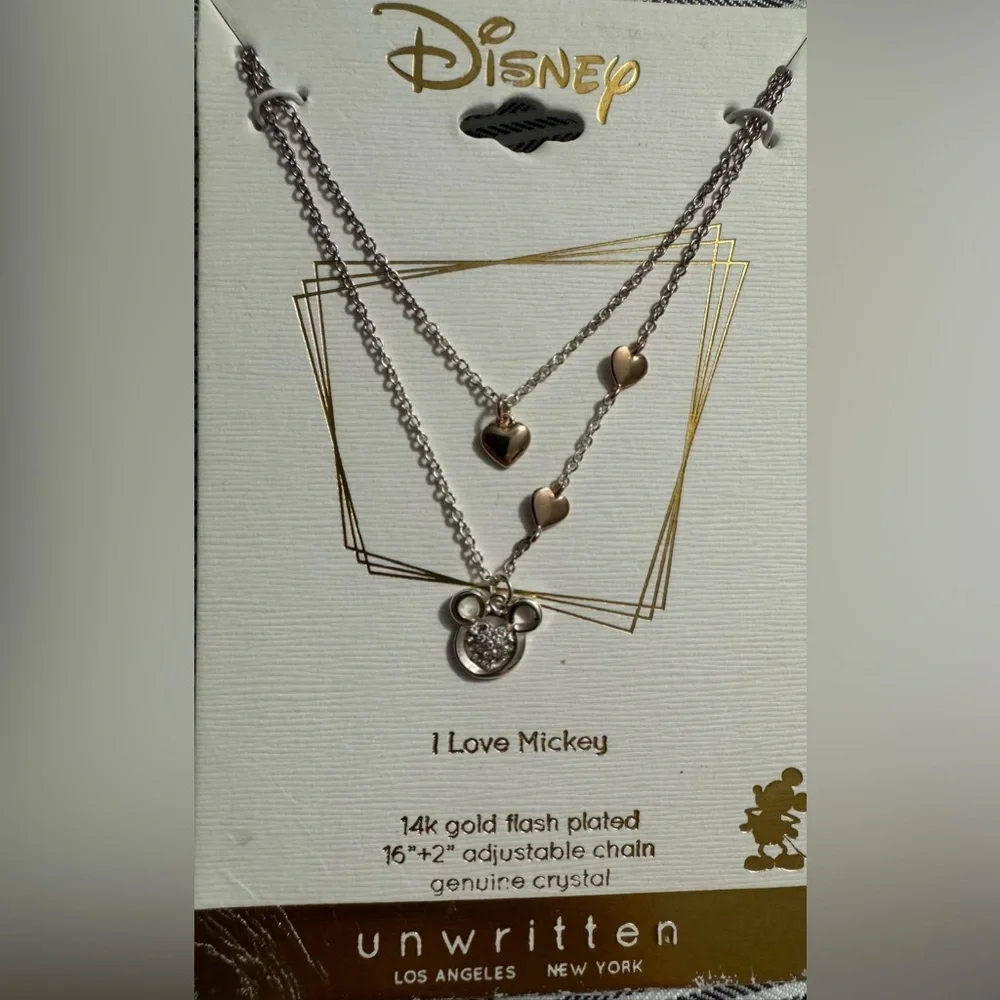 Macys Mickey Disney Kids Necklace 14k Plated 16